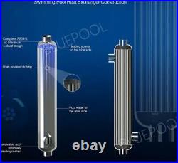 1200k BTU Titanium Tube and Shell Heat Exchanger for Saltwater Pools/Spas os