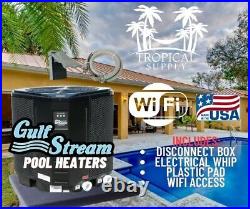 140k Btu's Pool Heater Heat Pump By Gulf Stream Wifi, Whip, Disconnet Box, Pad