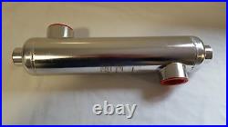 155,000 BTU Stainless Steel Tube and Shell Heat Exchanger for Pools/Spas os