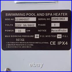 15KW 220V Electric Swimming Pool Water Heater Thermostat Hot Tub Spa