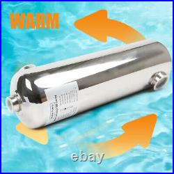200 kBtu Shell&Tube Heat Exchanger for Salt Water/Swimming Pools/spas 304 Steel