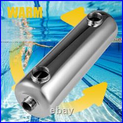 200 kBtu Swimming Pool Heat Exchanger Stainless Steel Same Side 1 + 1 1/2 FPT