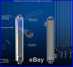 210,000 BTU Stainless Steel Tube and Shell Heat Exchanger for Pools/Spas os