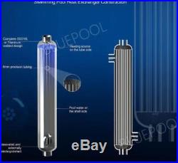 210k BTU Titanium Tube and Shell Heat Exchanger for Saltwater Pools/Spas os