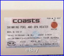 220V Swimming Pool SPA Heater Electric Heating Thermostat Pool Heater 3KW