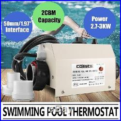 3kw Pool Heater Thermostat Water Heater 50mm Interface Spa Swimming Pool Bath