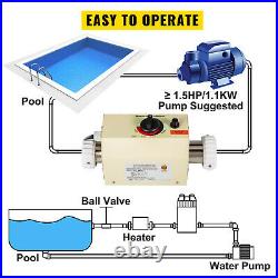 3kw Pool Thermostat Water Heater 1.89 Interface Spa Adjustable Easy To Install
