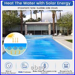 40x20 ft Rectangular Pool Solar Cover 12 Mil Heat Retaining Blanket withCarry Bag