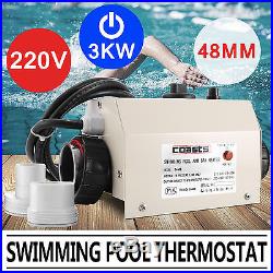 48mm Poolheizung Wärmetauscher Poolheizer Thermostat Spa Bath Schwimmbadheizung
