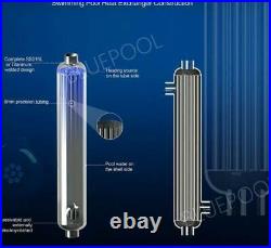 600,000 BTU Titanium Tube and Shell Heat Exchanger for Saltwater Pools/Spa ss