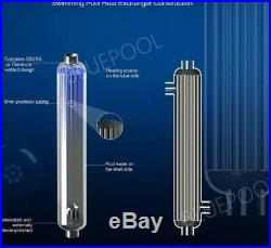 85,000 BTU Titanium Tube & Shell Heat Exchanger for Saltwater Pools/Spas os