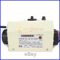 COASTS 3KW 220V Swimming Pool & SPA Hot Tub Electric Water Heater Thermostat