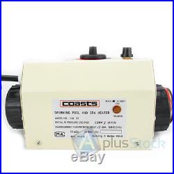 COASTS 3KW Swimming Pool & SPA Hot Tub Electric Water Heater Thermostat 220V