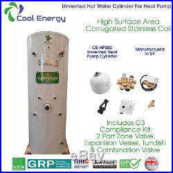 Cool Energy 300L Unvented Heat Pump Stainless Steel Hot Water Cylinder CE-HP300