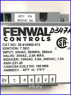 FENWAL 35-615960-013 Automatic Ignition System Control Module 7 sec used #D347A