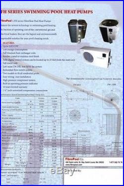 Fibroheat Swimming Pool Heater- Electric Heat Pump-small 55 K BTU