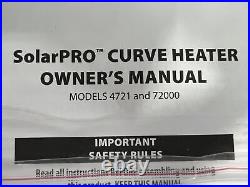 Game SolarPro Curve Pool Heater Models 4721 & 72000 New Open Box