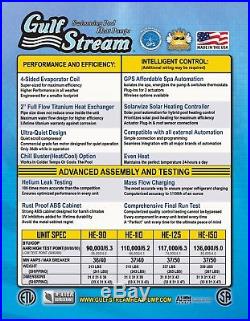 GulfStream HE110-RA Single Phase Heat Pump 110,000 BTU Pool & SPA Heater