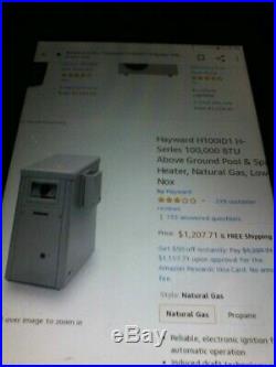 Hayward H100ID propane pool heater. Used 1 year. New $1207-asking $500