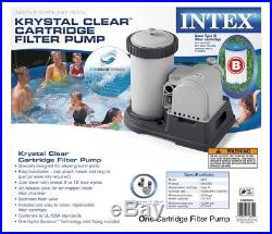 Intex Krystal Clear Cartridge Filter Pump for Above Ground Pools, 2500 GPH Pu