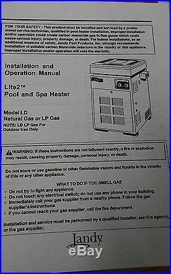 Jandy lite 2 pool and spa heater