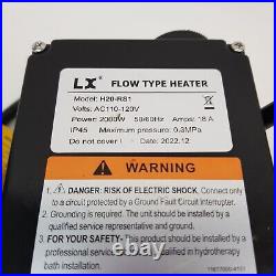 LX H20-RS1 120V Hot Tub Flow Type Heater with Adjustable Thermostat 110V 2kw, Spa