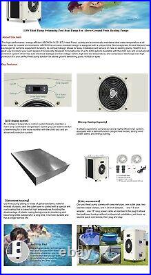 Mini Swimming Pool Heat Pump for Above-Ground Pools Electric Pool Heater 110V