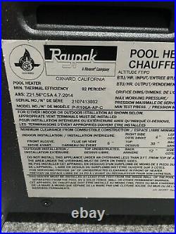 NEW RAYPAK 14781 -106A 105k BTU Propane Pool Heater. 0-1999 Elevation