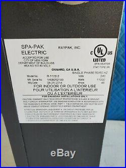 Nice Used Raypak Spa-Pak R-1102-2 11KW 240V Electric Spa Heater 11K Watts WF2