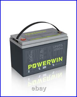 POWERWIN 12.8V 100Ah LiFePO4 Lithium Battery 1280Wh
