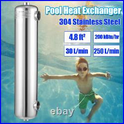 Pool Heat Exchanger Tube 200K Same Side 1+ 1 1/2FPT FAST Stainless Steel 304