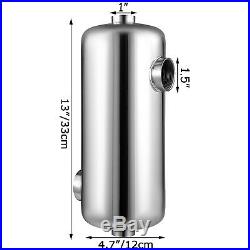 Pool Heat Exchanger Tube Shell Heat Exchanger 135KBTU SS304 1+ 1 1/2FPT