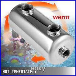 Pool Heat Exchanger Tube Shell Heat Exchanger 135K SS304 Same Side 1+ 1 1/2FPT