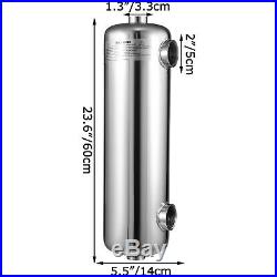 Pool Heat Exchanger Tube Shell Heat Exchanger 200K SS304 Same Side 1+ 1 1/2FPT
