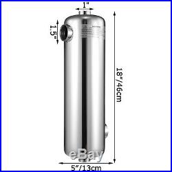 Pool Heat Exchanger Tube Shell Heat Exchanger 260KBTU SS304 1 +1 1/2FPT
