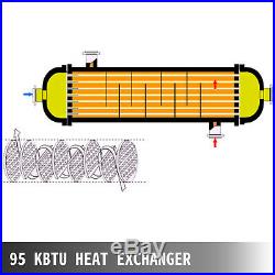 Pool Heat Exchanger Tube Shell Heat Exchanger 95KBTU SS304 1+ 1 1/2FPT