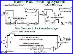 Pool Heat Exchanger Wood Boiler 300K SS316L Same Side 2+ 1 1/2FPT
