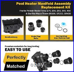 Pool Heater Manifold Body for Pentair MasterTemp With O-Ring 777070206 777070016