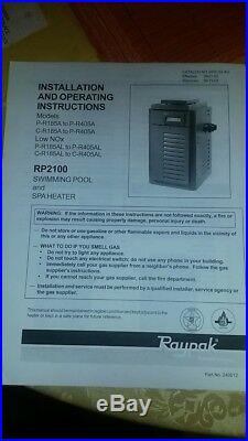 Raypak Rp2100 Digital 206k BTU Natural Gas Pool Heater