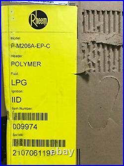 Rheem P-M206A-EP-C LPG Pool and Spa Heater Propane 009974 199k BTU New Sealed