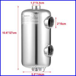 SS304 Pool Heat Exchanger Tube Shell Heat Exchanger 95K Same Side 1+ 1 1/2FPT