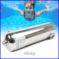 Stainless Steel Swimming Pool Tube Shell Heat Exchanger 200kBtu 1 1/2 & 1 FPT