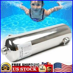 Stainless Steel Swimming Pool Tube Shell Heat Exchanger 200kBtu 1 1/2 & 1 FPT