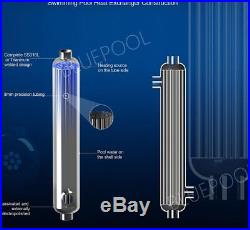 Stainless Steel Tube and Shell Opposite Side Ports for Pools/Spas 155,000 BTU
