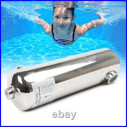 Swimming Pool Heat Exchanger 200 kBtu Shell & Tube Heat Exchanger 1+1 1/2FPT