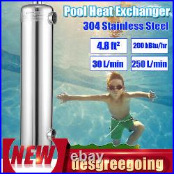 Swimming Pool Heat Exchanger 200 kBtu/hour 1+1 1/2 FPT Stainless Steel