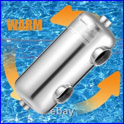 Swimming Pool Heater Exchanger Tube Shell 135K Pool Heat Exchanger + Brackets