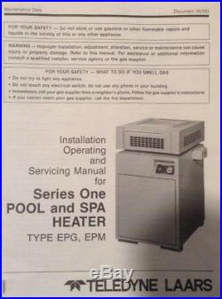 Teledyne Laars Spa Pool Heater Series One, Mdl. 175, 175,000 BTU/hr