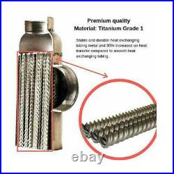 Titanium Tube & Shell Heat Exchanger 600kBtu Same Side 2 1/2 2FPT