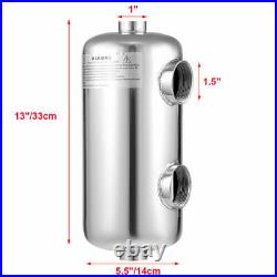 Tube Heat Exchanger Shell Pool Heat Exchanger 135K SS304 Same Side 200 L/min